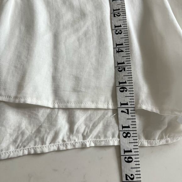 Zara Ecru Boxy Cropped Henley Button Wide Long Sleeve Blouse Size Medium NWT - Picture 8 of 8